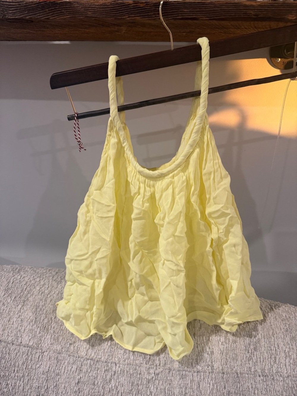 LOFT Pale Yellow Ruffled Camisole Tank